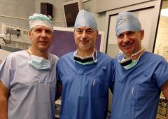 Fig.1. From the left: Prof. P. Komínek, M.D.,Ph.D.,MBA; S. Červenka, M.D.,Ph.D.;  P. Matoušek, M.D.,Ph.D. MBA.